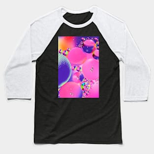 Colorful close up of oil drops in water Baseball T-Shirt